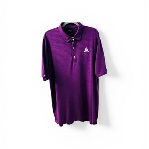 Dunning Golf Men’s Maroon/Blue Stripe Congressional CC Polo XL